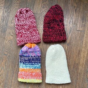 Colorful Knit Kids Beanie Set